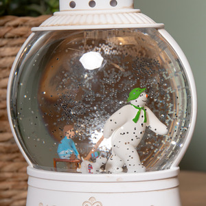 Light up The Snowman and Snowdog Christmas Water Spinner with LEDs - White by Samuel Alexander