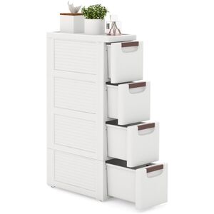 4-Drawer Bathroom Storage Unit - White by Costway