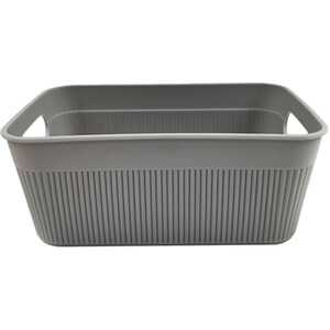 Stripe Storage Basket - Grey / Small by My Home
