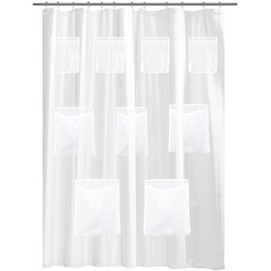 Shower Curtain with Storage - Clear