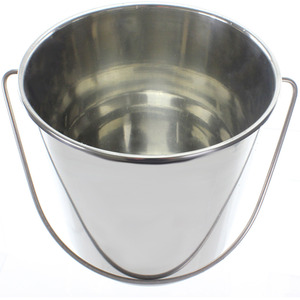 Heavy Duty Stainless Steel Bucket with Handle by SPARES2GO
