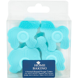 Set of 4 Animal-Shaped Cookie Cutters - Teal