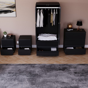 Vida Designs Glinton 4 Piece FSC Certified Bedroom Set- Black by Vida Designs