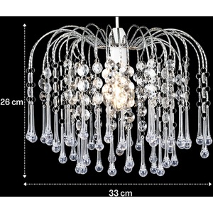 Tear Drop Acrylic Crystal Light Shade - Chrome, Clear by Klass Home Collection