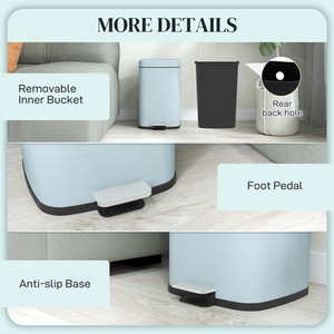 HOMCOM Kitchen Pedal Bin Fingerprint Proof by HOMCOM