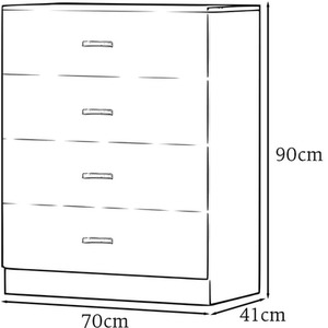 3 Piece Wardrobe Set Bedside 4 Drawer Cabinet Bedroom Furniture - Grey by Wyld and Coco