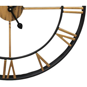 Large Vintage Roman Numeral Metal Wall Clock - Gold by Livingandhome