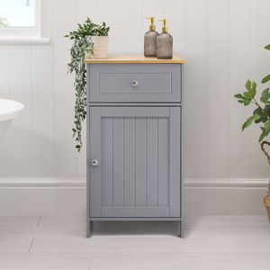 Bathroom 1 Door 1 Drawer Cabinet - Grey by Christow