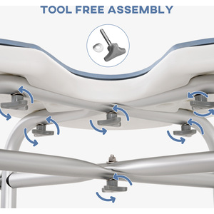 HOMCOM Adjustable Shower Stool with Grab Rail Padded Seat by HOMCOM