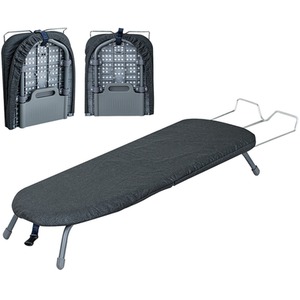 Compact Foldable Table Top Ironing Board with Cover Iron Rest - Grey by Gr8 Home