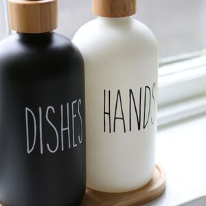 Glass Hand Soap Dispensers - 500ml - White - Pack of 2 - White by Harbour Housewares