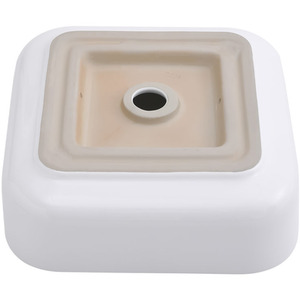 White Ceramic Square Countertop Wash Basin - White by Livingandhome
