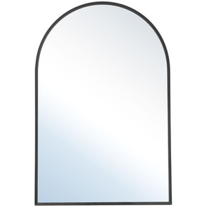 Arched Black Aluminum Alloy Frame Wall Mirror - Clear / 40cm / 60cm by Livingandhome