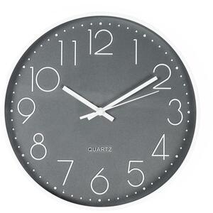 Round Analogue Wall Clock - Grey by OHS