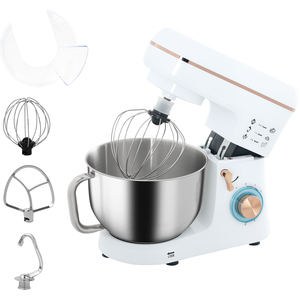 HOMCOM Stand Mixer 5L Food Mixer for Baking 6 Speeds and Pulse Setting - White by HOMCOM