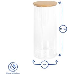 Reusable Plastic Tall Cotton Pad Holders with Bamboo Lid - Pack of 2 - Clear by Harbour Housewares