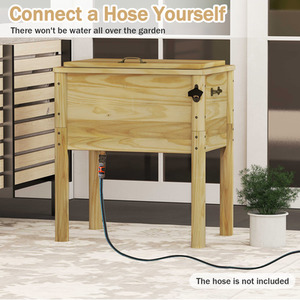 51 L Outdoor Beverage Cooler - Brown by Costway