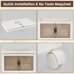 208 L Stackable Storage Bins - White by Costway