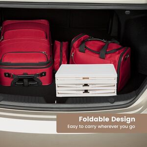 3-Drawer Stackable Shoe Storage Organiser - White by Costway