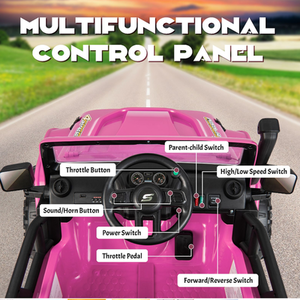 Kids Electric Ride on Car with Music - Pink by Costway