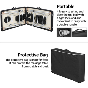 Adjustable Massage Bed with Headrest and Armrest - Black by Yaheetech