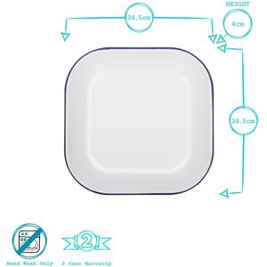 White Rectangle Enamel Baking Tray Set - 2pc - Green by Argon Tableware