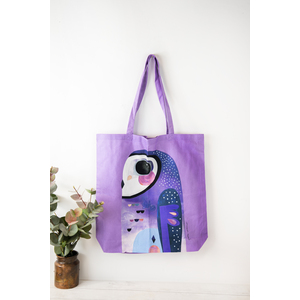 Maxwell Williams Tote Bag Pete Cromer Owl - Purple by Maxwell Williams