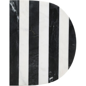 Striped Marble Oval Serving Board - White & Black