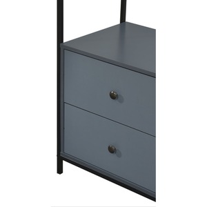 Alva Open Wardrobe 3 Piece Bedroom Set - Dark Grey by Swish Furniture