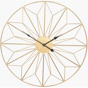 Metal Geometric Design Round Wall Clock - Gold by Pacific Lifestyle