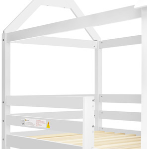 Solid Pine Wood Children Cabin Bed for Kids - White by Abrihome