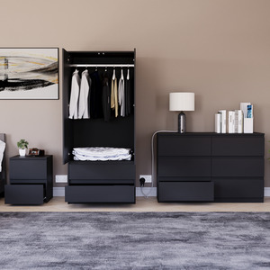 Denver Bedroom Set (2 Drawer Bedside, 6 Drawer Chest, 2 Door 2 Drawer Wardrobe) by Vida Designs