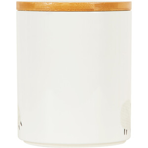 Highland Flock Biscuit Canister with Bamboo Lid - White