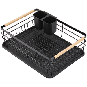 Iron Dish Drainer Drip Tray - Black by Livingandhome