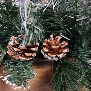 Snow Flocked Christmas Garland with Pine Cones and Mixed Needles - Green by Samuel Alexander