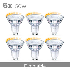 Philips LED WarmGlow Dimmable 6pack GU10 - Warm White by Philips