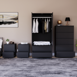 Denver Bedroom Set (2 Drawer Bedside (x2), 5 Drawer Chest, 2 Door Wardrobe) by Vida Designs