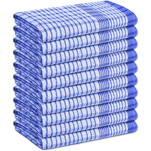 Wonder Dry Cotton Tea Towels (Pack of 10) - Blue by A & B TRADERS