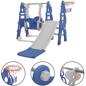 Kidkid Slide and Swing Play Set with Basketball Hoop - Blue by Kidkid