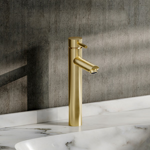 Gold Tall Vessel Mixer Tap for Bathroom - Gold by Livingandhome