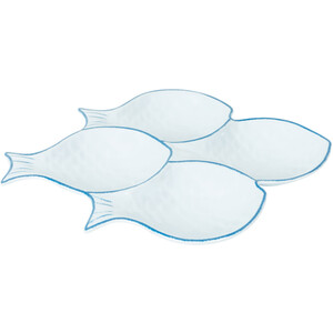 Neptune Melamine 4 in 1 Fish Plate - White