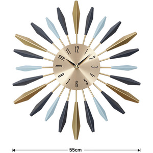 Sunflower Silent Round Wall Clock - Golden by Livingandhome