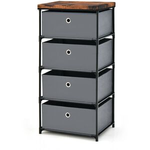 Chest of Drawers Storage Tower - Grey by Costway