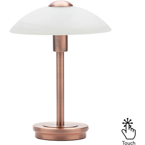 Alabaster Shade Touch Table Lamp - Antique Copper by Litecraft