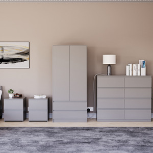 Denver Bedroom Set (2 Drawer Bedside(x2), 8 Drawer Chest, 2 Door Wardrobe) by Vida Designs