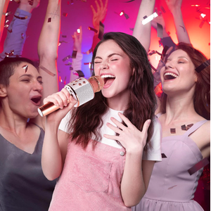 Open Mic Bluetooth Karaoke Microphone - Rose by IJoy