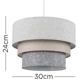 Aztec 3 Tier Herringbone Ceiling Light Shade - Grey by ValueLights