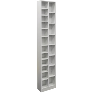 BLOCK - Tall Sleek 360 CD 160 DVD Media Storage Tower Shelves - White - White by Watsons