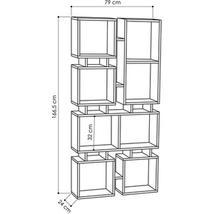 Rail Bookcase Modern Display Unit by Decortie