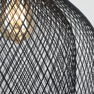 Retro Matt Black Mesh Design 2 Tier Ceiling Pendant Light Shade - Black by ValueLights